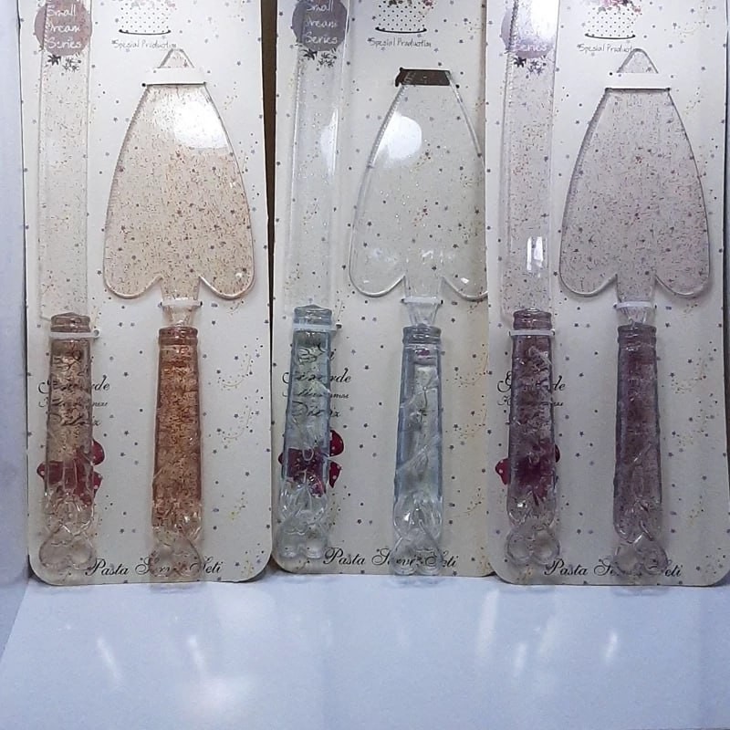 ست کارد و کفگیر کیک شفاف